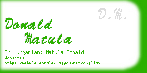 donald matula business card
